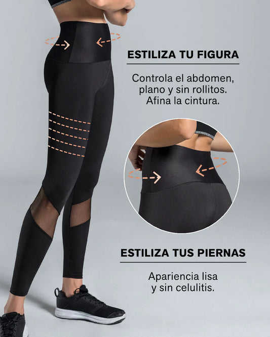 Legging de control con mallas transpirables en piernas - 195509