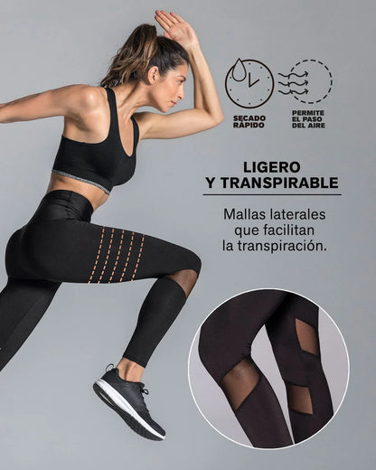 Legging de control con mallas transpirables en piernas - 195509