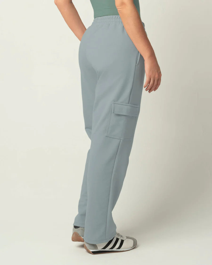 Pantalón exterior largo con elástico en cintura y bolsillos tipo cargo - FP898