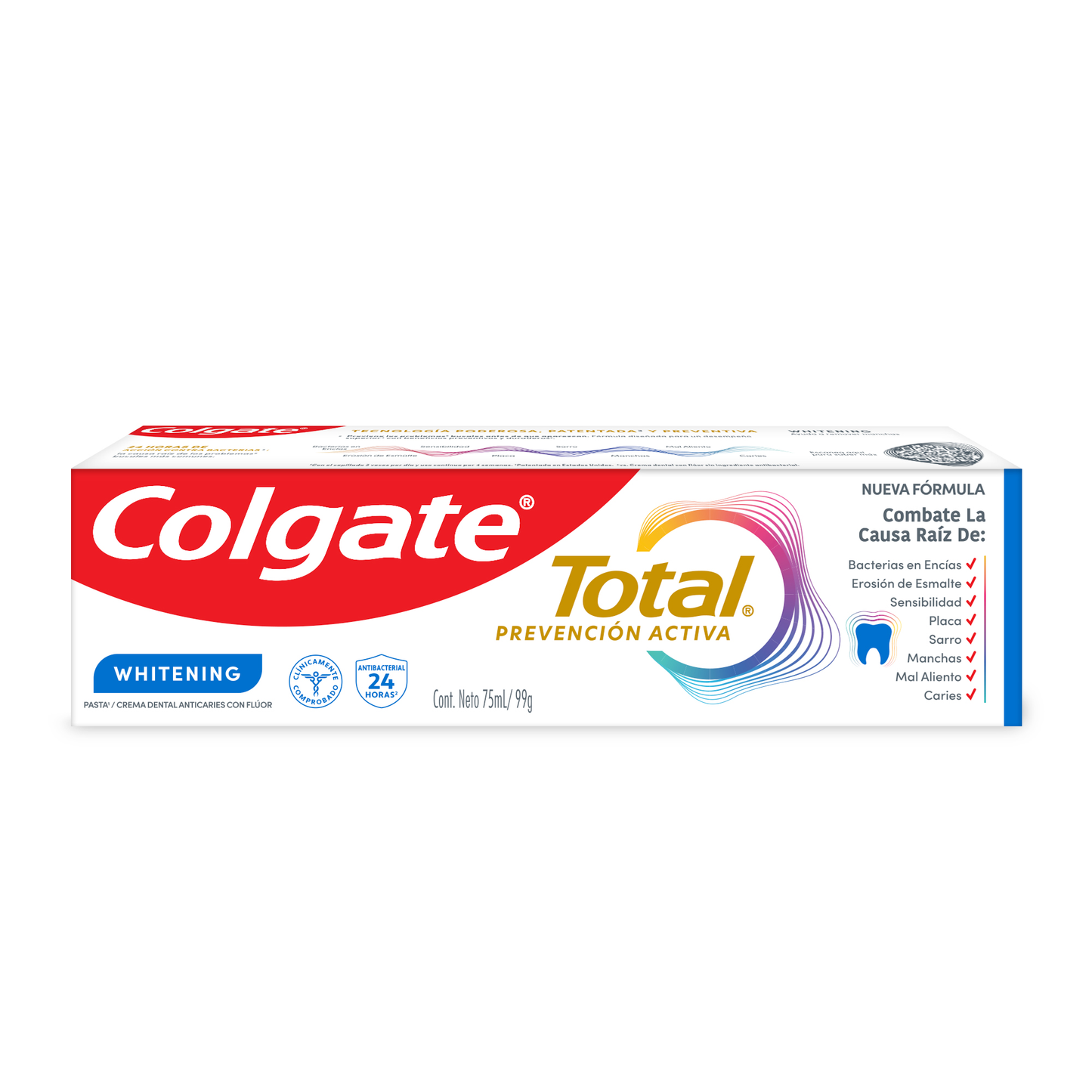 1226 😁✨ CREMA DENTAL COLGATE TOTAL PREVENCIÓN ACTIVA BLANQUEADORA -  Whitening x 75 ml DS