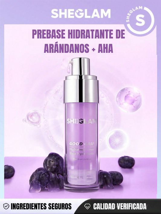 SHEGLAM Good Grip - Prebase hidratante de Arándano + Control de Grasa AHA