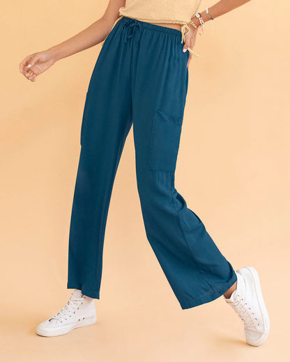 Pantalón tipo cargo con elástico en cintura ajustable - J2835