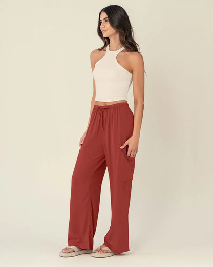 Pantalón tipo cargo con elástico en cintura ajustable - J2835