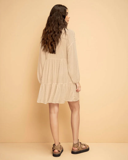Vestido corto con volumen en mangas - J3012