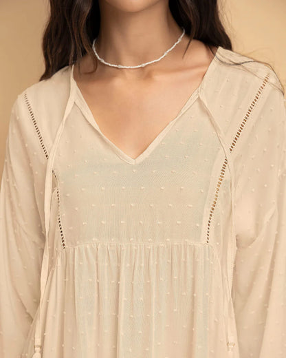 Vestido corto con volumen en mangas - J3012