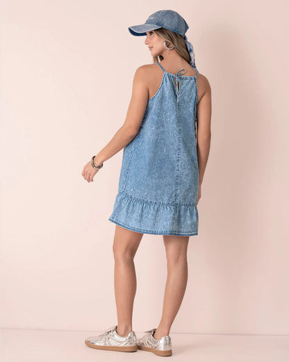 Vestido corto tipo halter - LJ3149