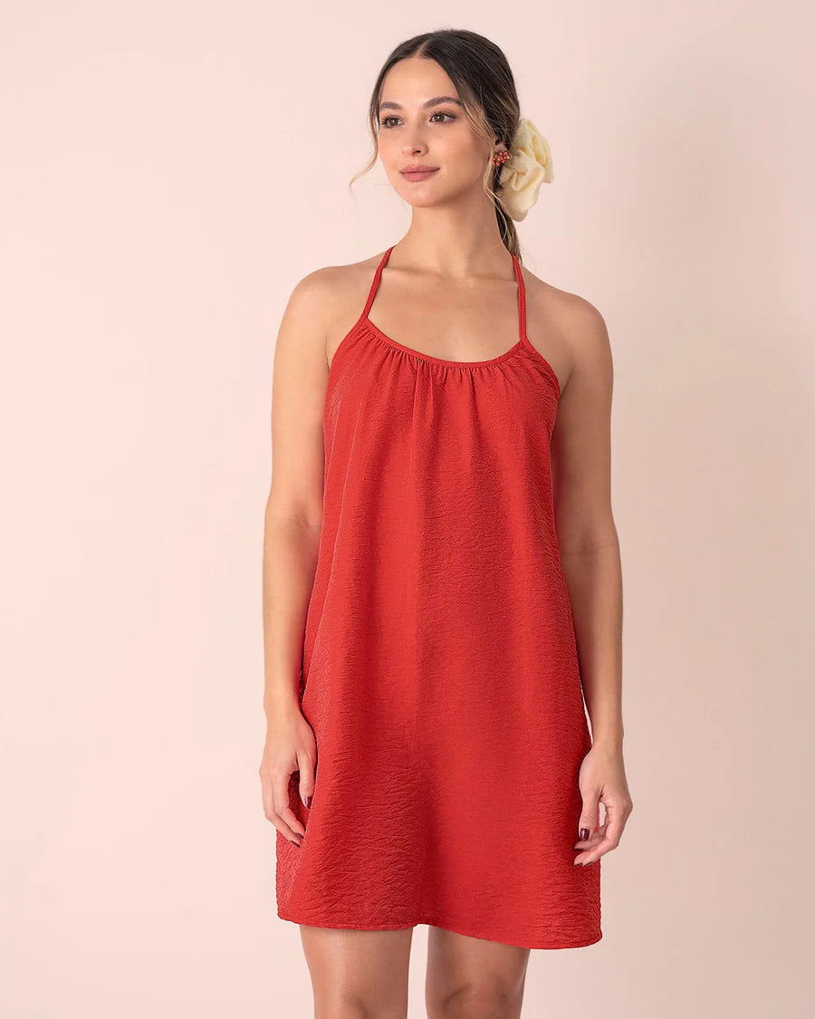 Vestido corto con escote en espalda - J3153