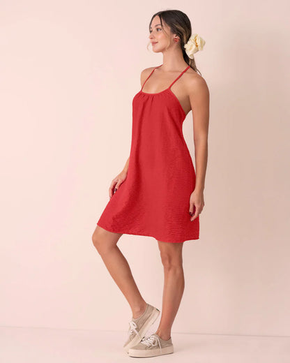 Vestido corto con escote en espalda - J3153