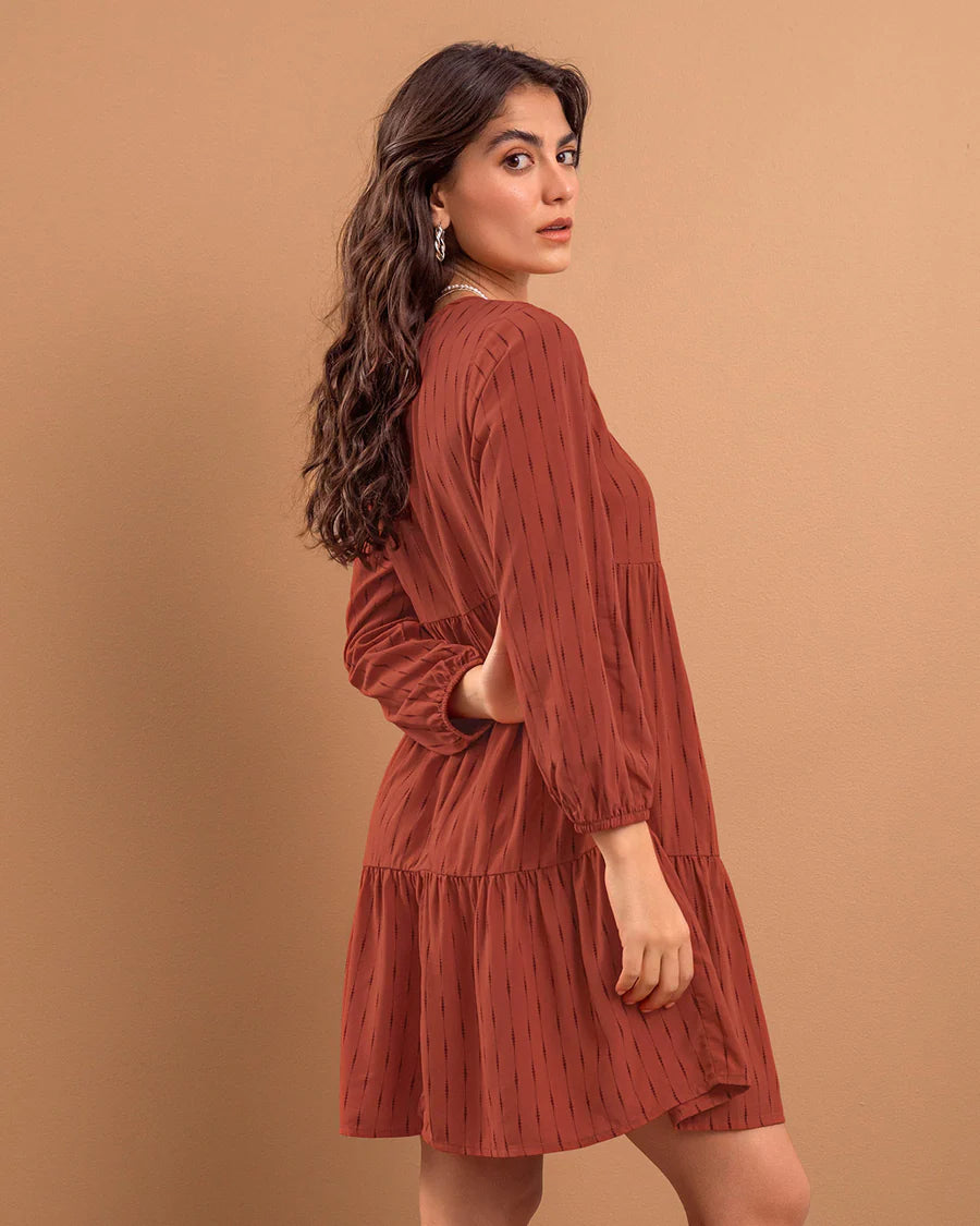 Vestido con corte tipo farol - LJ3168