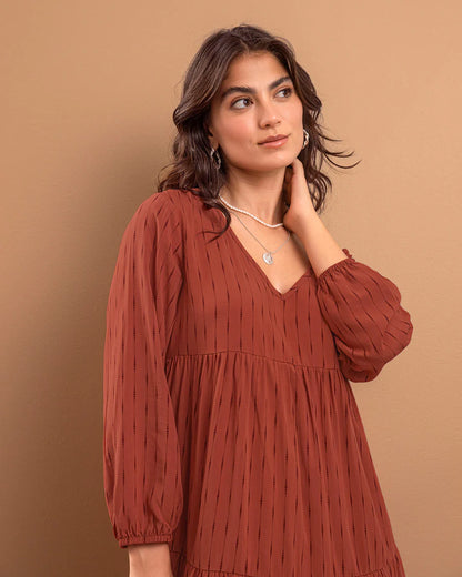 Vestido con corte tipo farol - LJ3168
