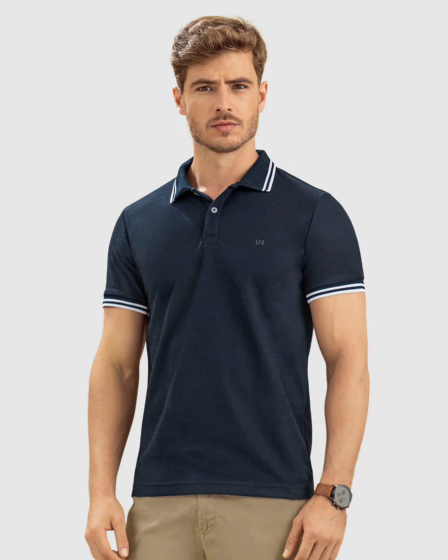 75210 👕 Camiseta Tipo Polo con Cuello y Mangas Tejidas REF. M2654M
