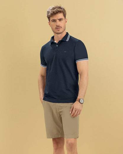 75210 👕 Camiseta Tipo Polo con Cuello y Mangas Tejidas REF. M2654M