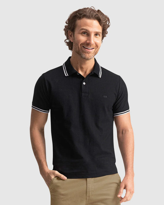 Camiseta tipo polo con cuello y mangas tejidas