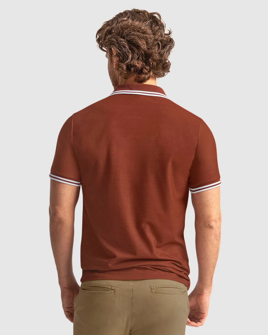 Camiseta tipo polo con cuello y mangas tejidas