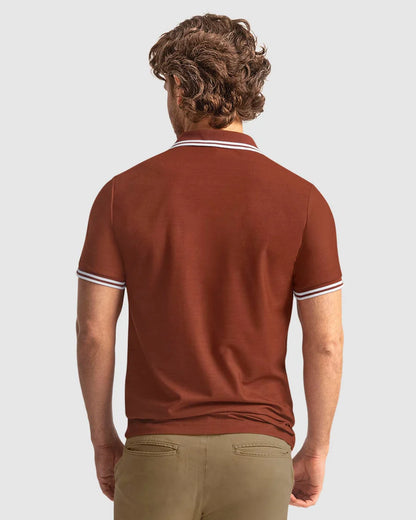 Camiseta tipo polo con cuello y mangas tejidas