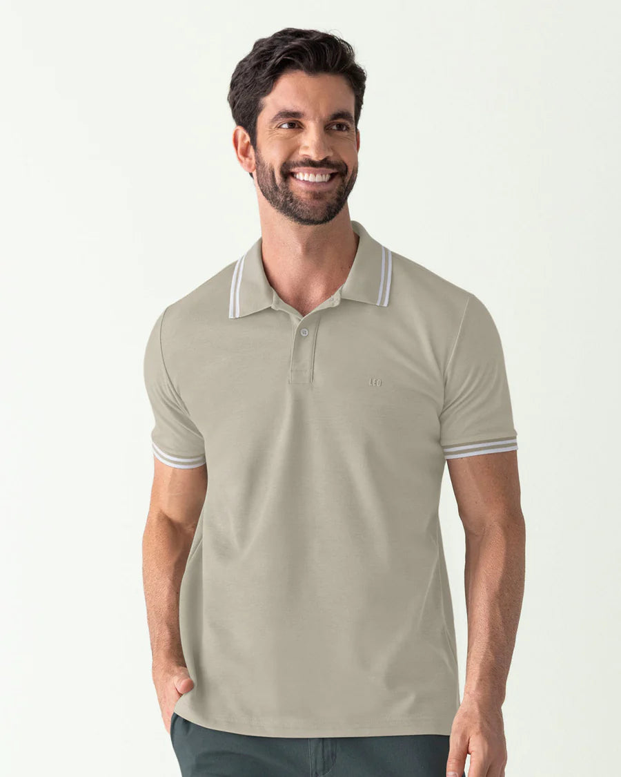 75210 👕 Camiseta Tipo Polo con Cuello y Mangas Tejidas REF. M2654M