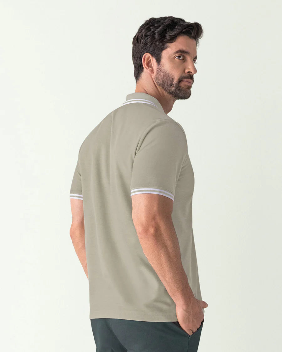 75210 👕 Camiseta Tipo Polo con Cuello y Mangas Tejidas REF. M2654M