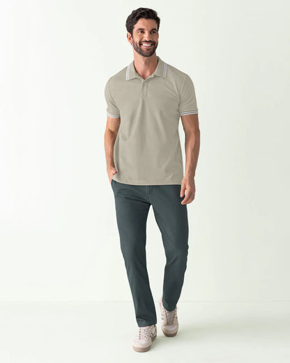 75210 👕 Camiseta Tipo Polo con Cuello y Mangas Tejidas REF. M2654M