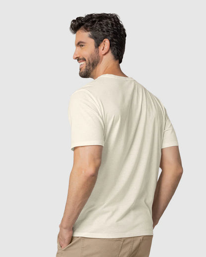 Camiseta manga corta con estampado localizado y cuello redondo