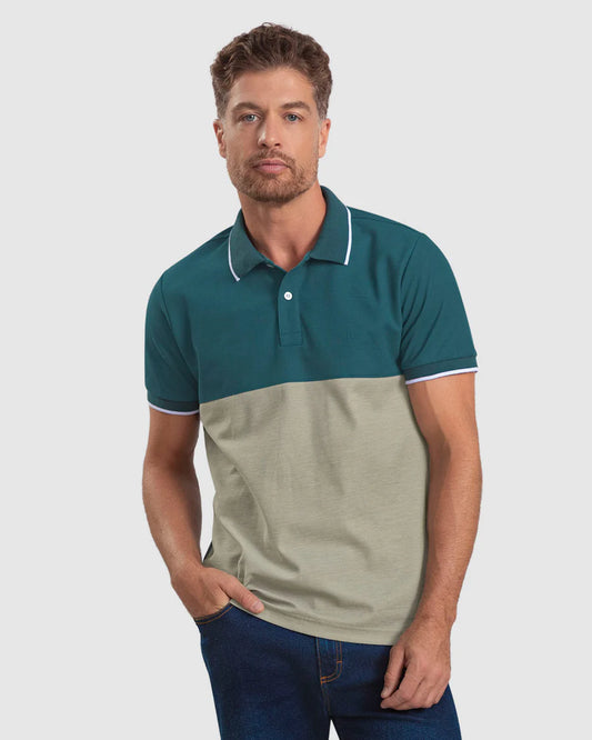 7529 👕 Camiseta Tipo Polo Bloque de Color REF. M3039