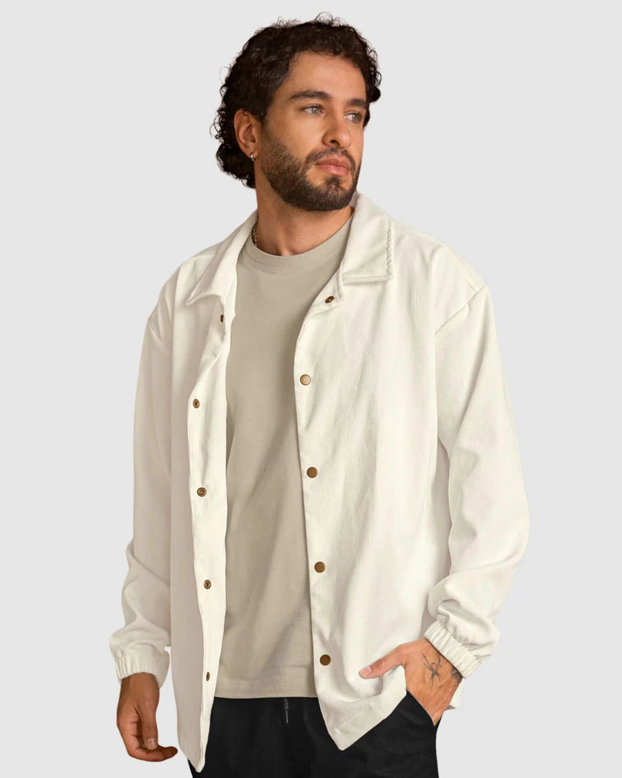 Chaqueta cuello tipo polo en tipo corduroy - M3157