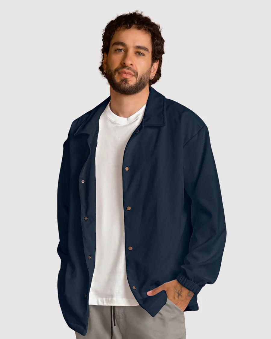 Chaqueta cuello tipo polo en tipo corduroy - M3157