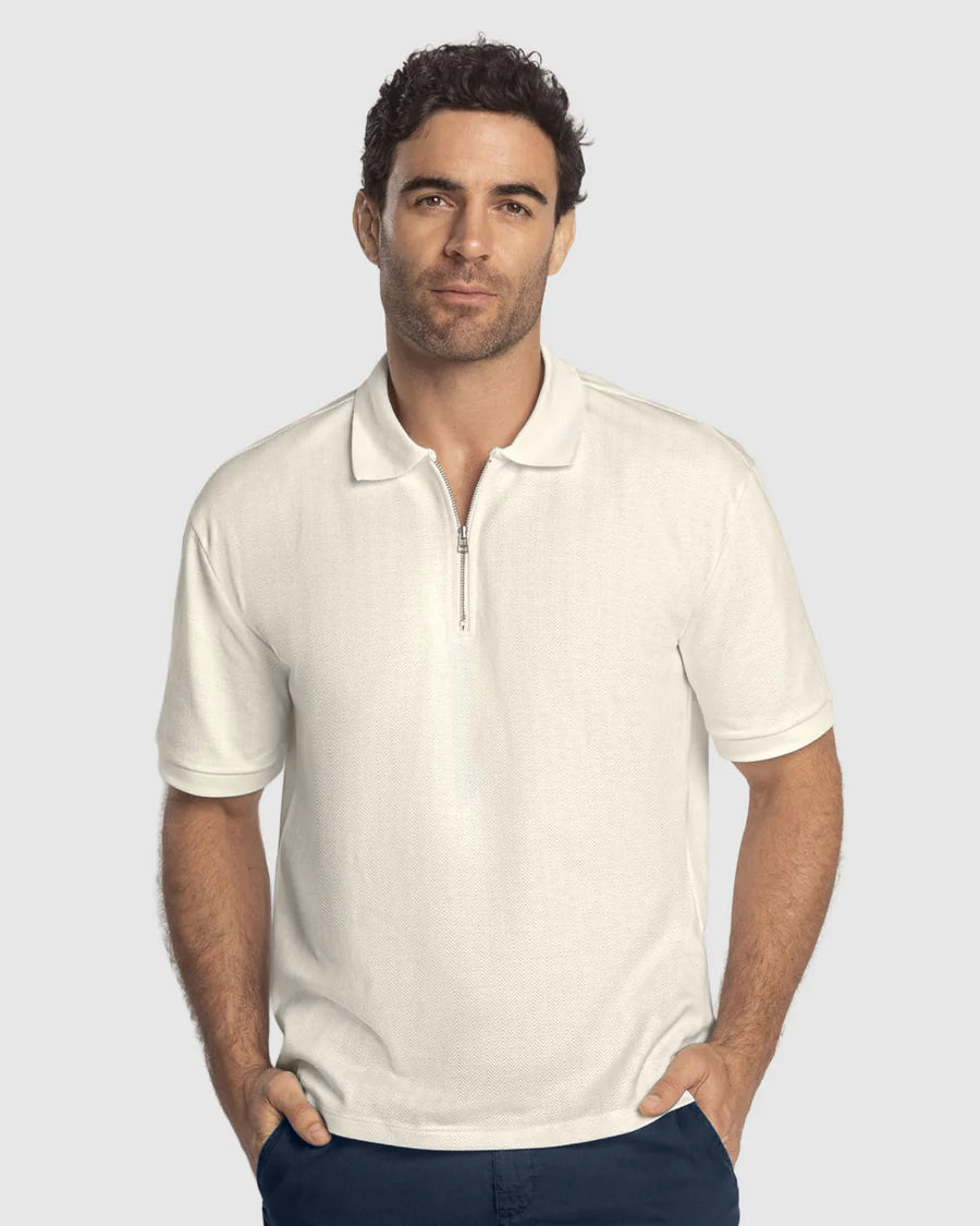 7527 👕 Camiseta Tipo Polo con Cierre y Tela con Textura REF. M3196