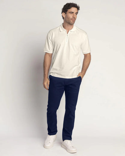 7527 👕 Camiseta Tipo Polo con Cierre y Tela con Textura REF. M3196