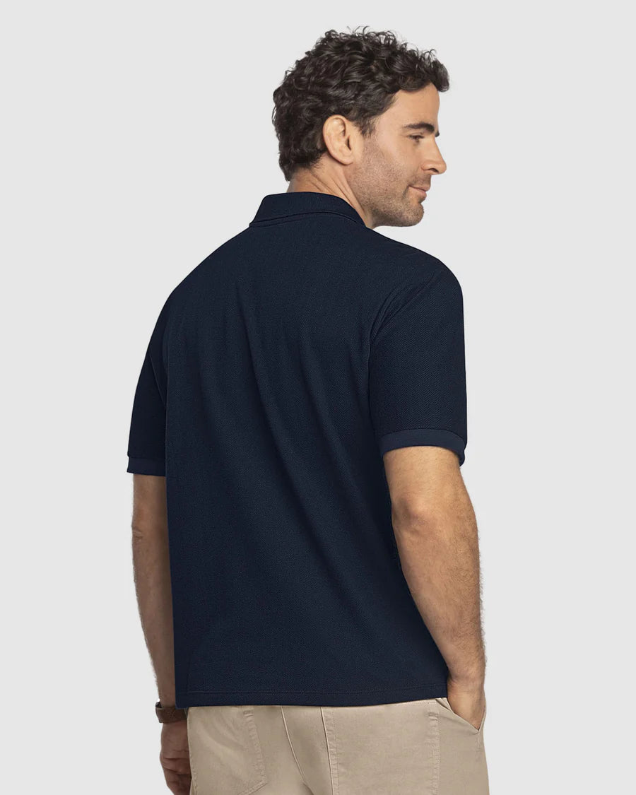 7527 👕 Camiseta Tipo Polo con Cierre y Tela con Textura REF. M3196