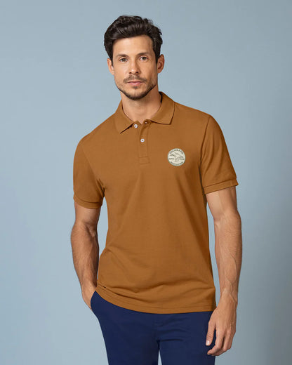 7526 👕 Camiseta Tipo Polo con Aplique Bordado REF. M3209