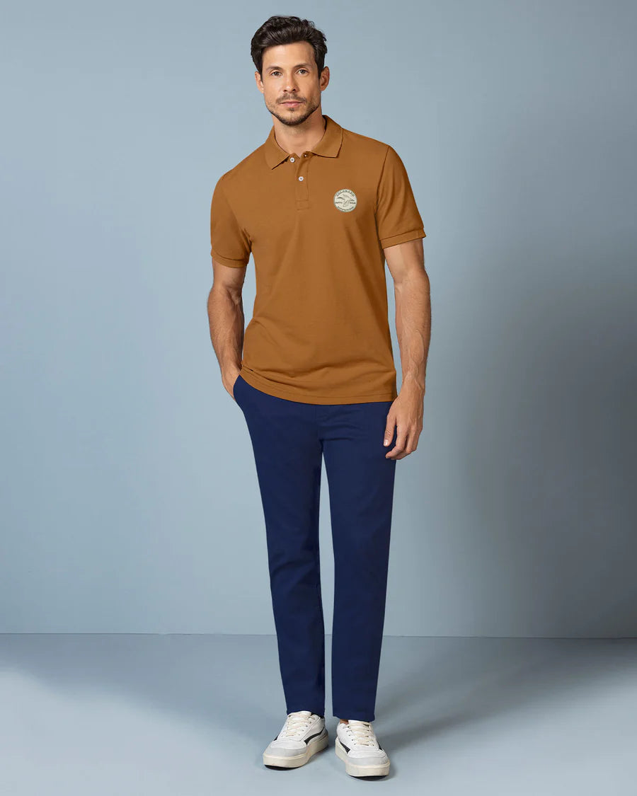 7526 👕 Camiseta Tipo Polo con Aplique Bordado REF. M3209