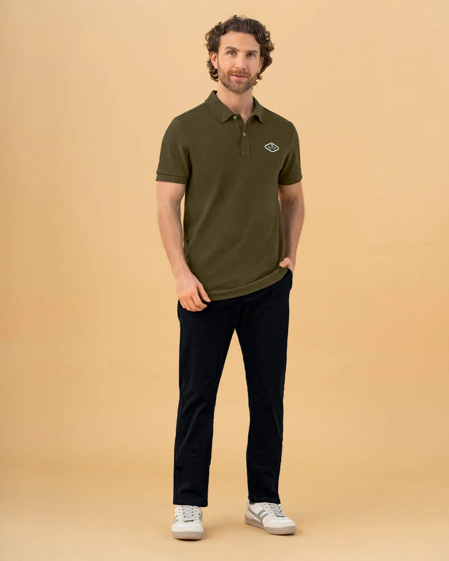 7526 👕 Camiseta Tipo Polo con Aplique Bordado REF. M3209