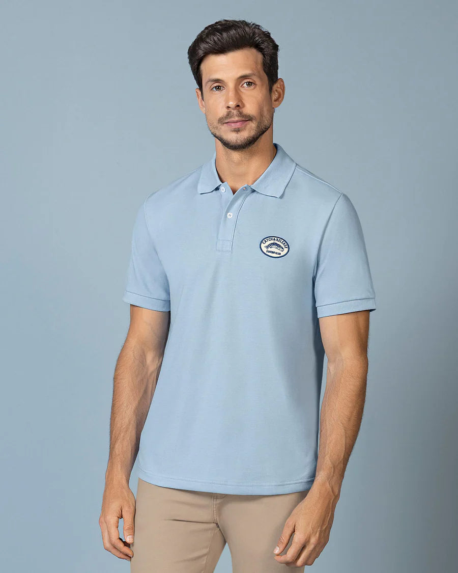 7526 👕 Camiseta Tipo Polo con Aplique Bordado REF. M3209