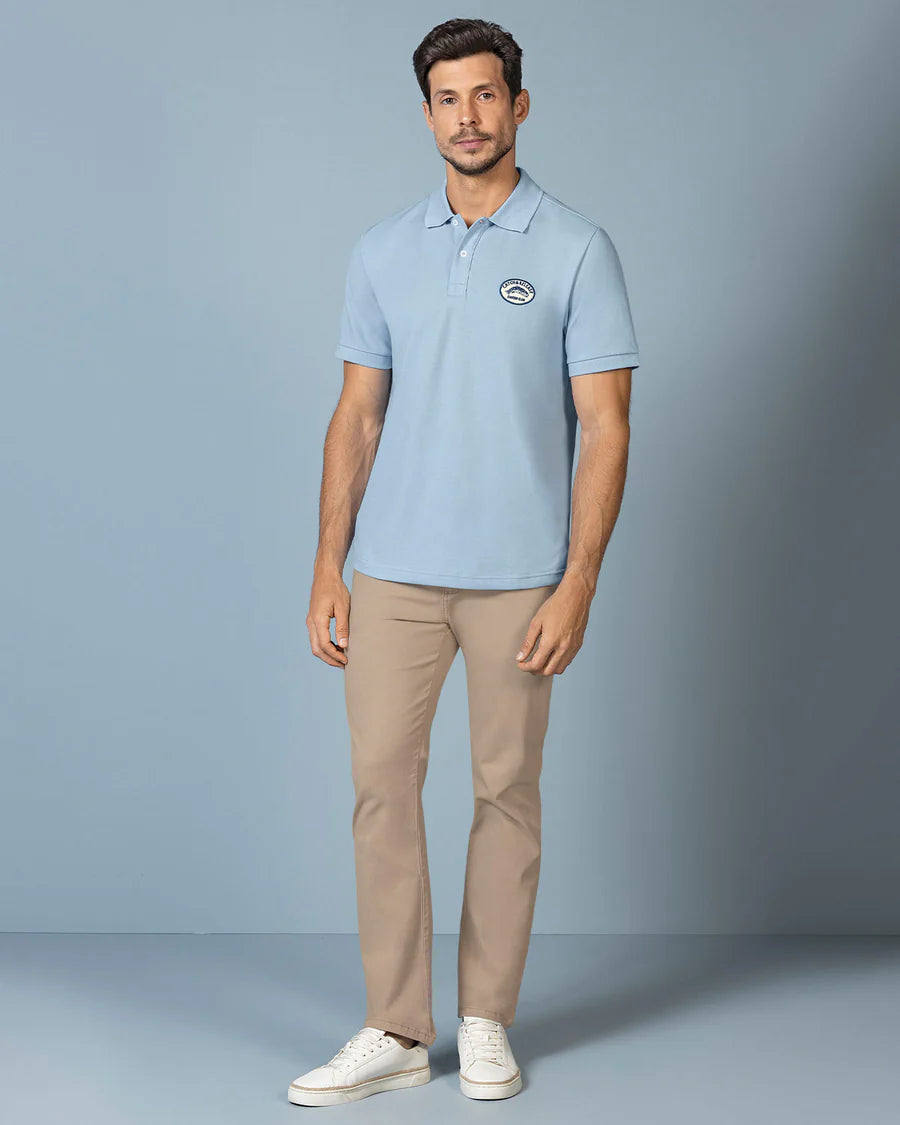 7526 👕 Camiseta Tipo Polo con Aplique Bordado REF. M3209