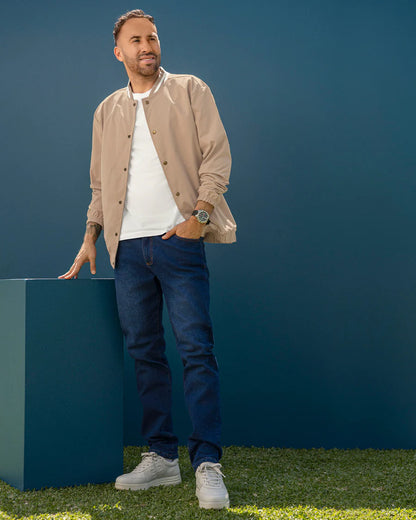 7535 🧥 Chaqueta Tipo Bomber con Cuello en Contraste - REF M3214