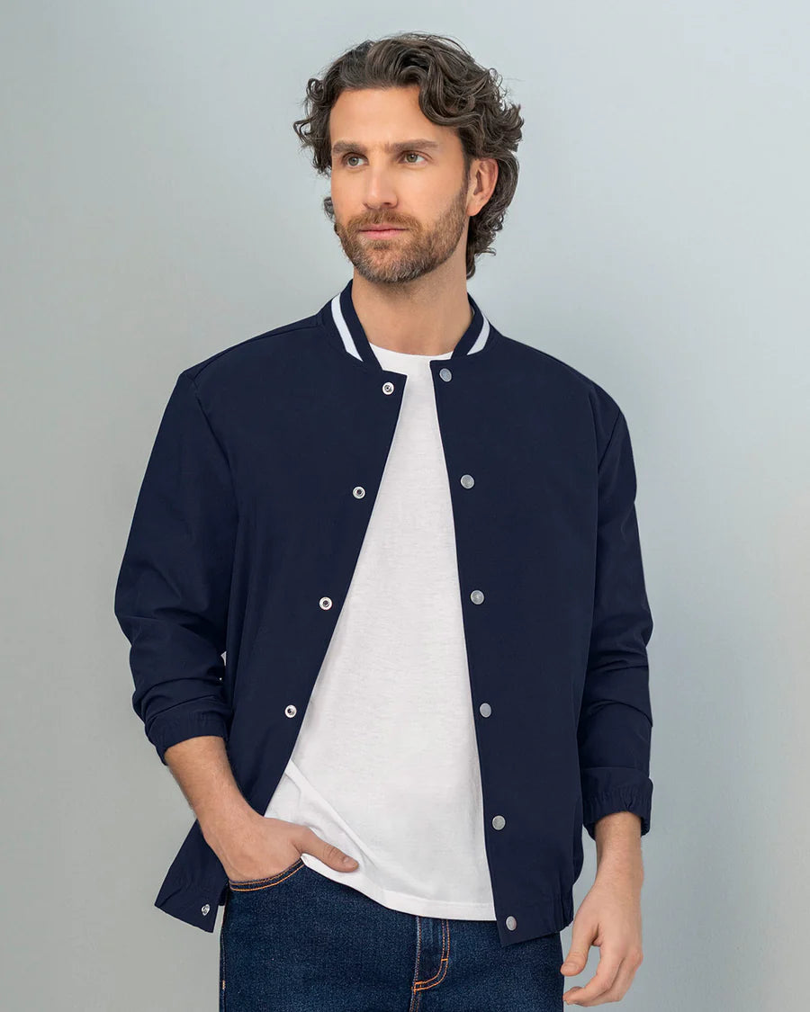 7535 🧥 Chaqueta Tipo Bomber con Cuello en Contraste - REF M3214