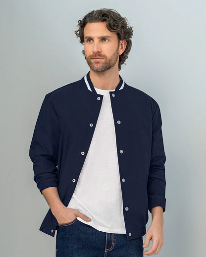 7535 🧥 Chaqueta Tipo Bomber con Cuello en Contraste - REF M3214