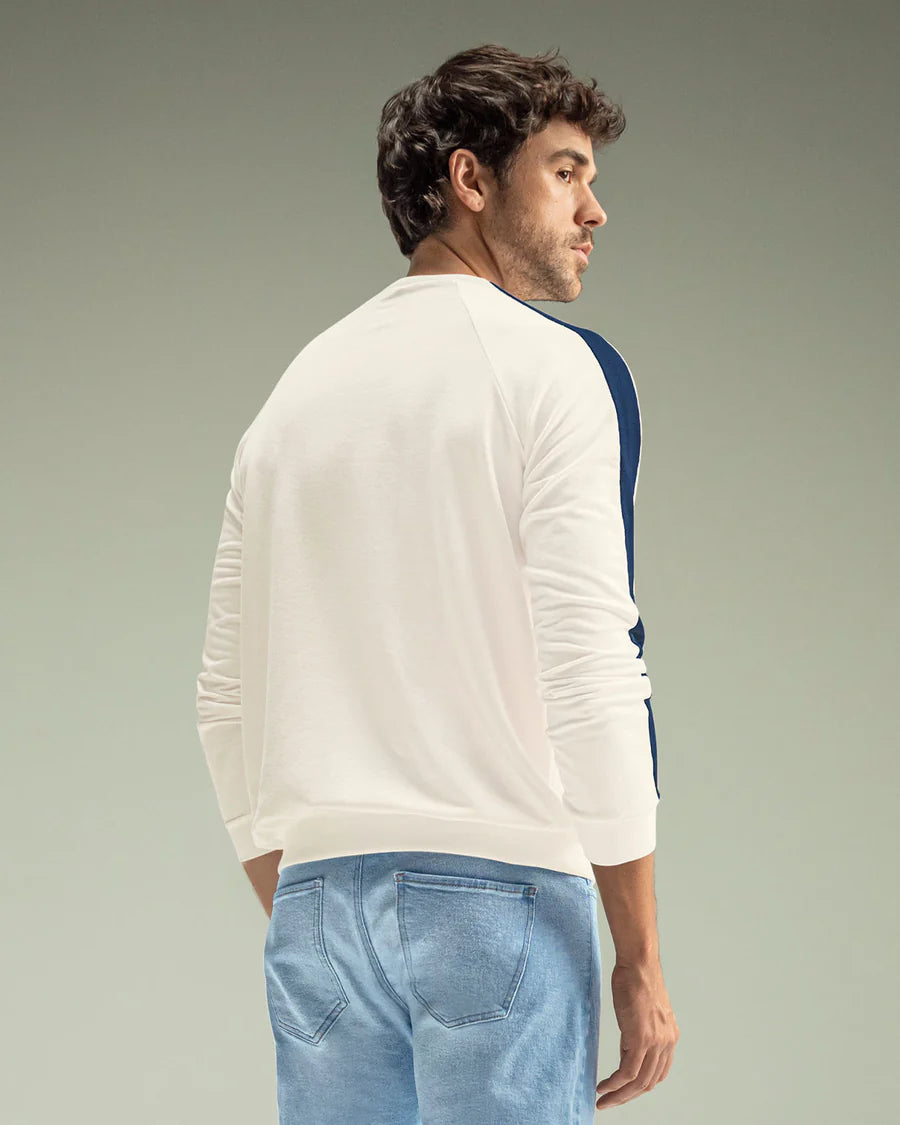 7534 🧥 Buzo Manga Larga Cuello Redondo con Detalles en Contraste - REF M3226