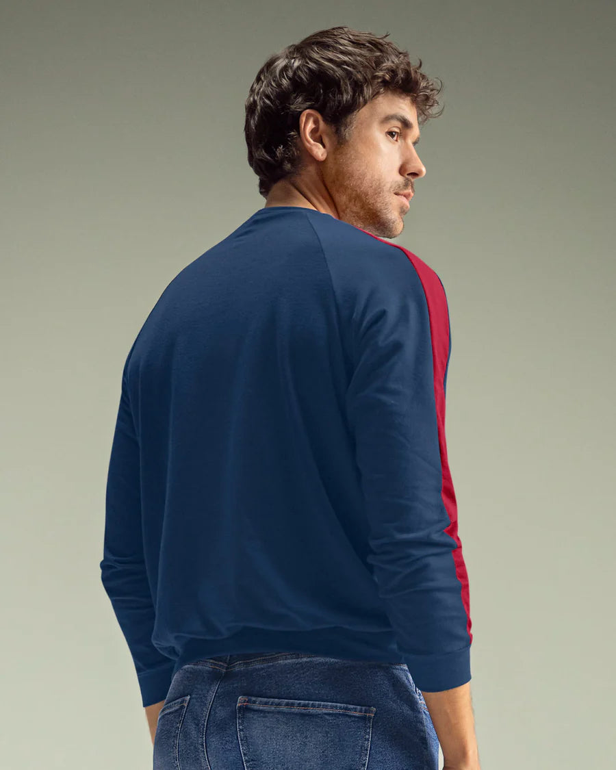 7534 🧥 Buzo Manga Larga Cuello Redondo con Detalles en Contraste - REF M3226