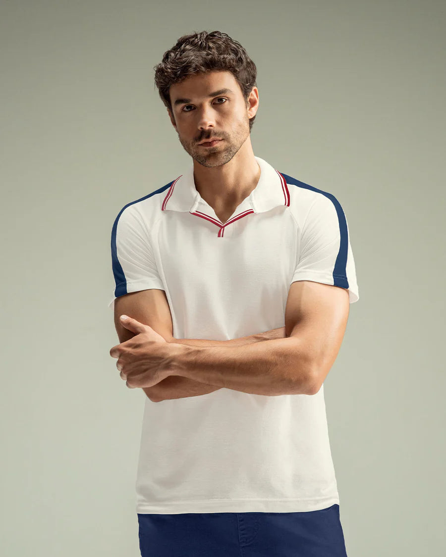 7524 👕 Camiseta Tipo Polo con Cuello Sport y Detalles en Contraste REF. M3227