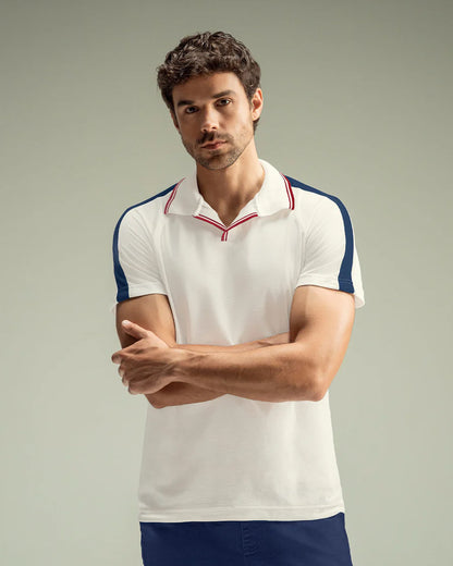 7524 👕 Camiseta Tipo Polo con Cuello Sport y Detalles en Contraste REF. M3227