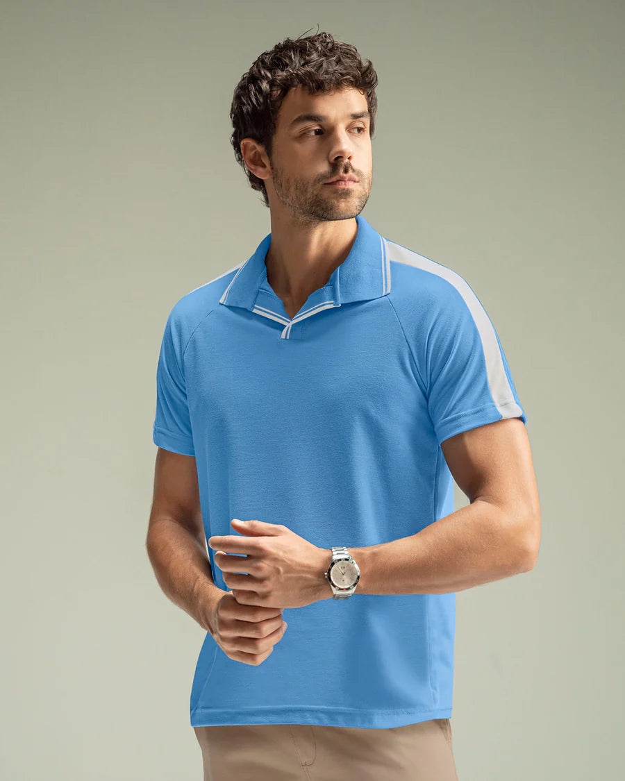 7524 👕 Camiseta Tipo Polo con Cuello Sport y Detalles en Contraste REF. M3227