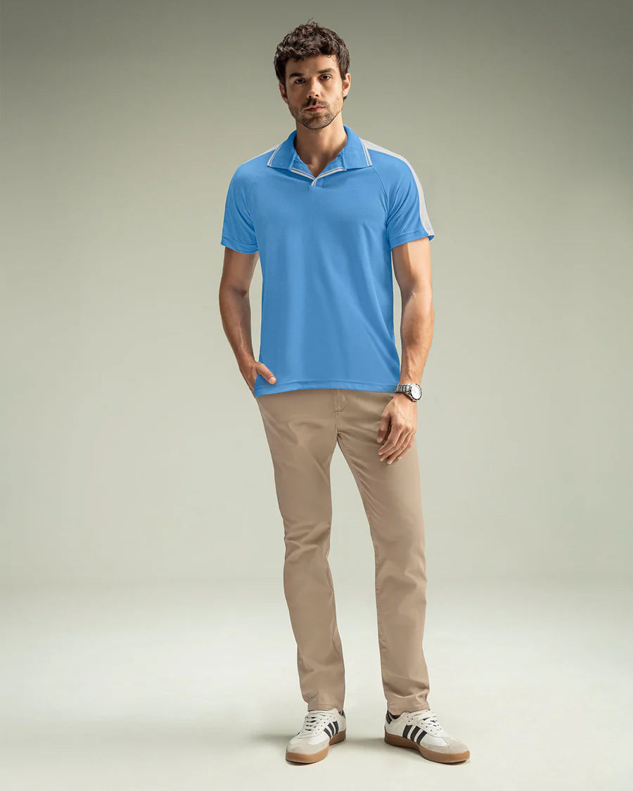 7524 👕 Camiseta Tipo Polo con Cuello Sport y Detalles en Contraste REF. M3227