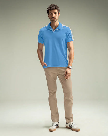 7524 👕 Camiseta Tipo Polo con Cuello Sport y Detalles en Contraste REF. M3227