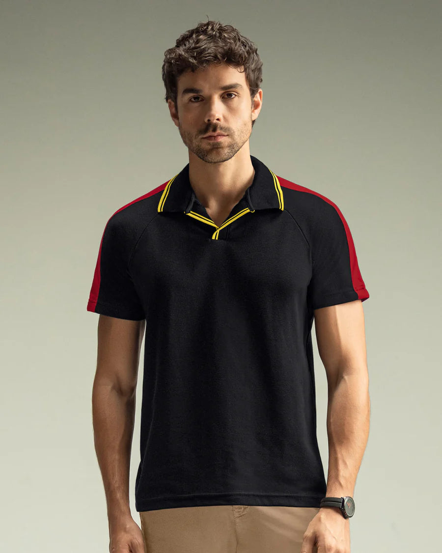 7524 👕 Camiseta Tipo Polo con Cuello Sport y Detalles en Contraste REF. M3227