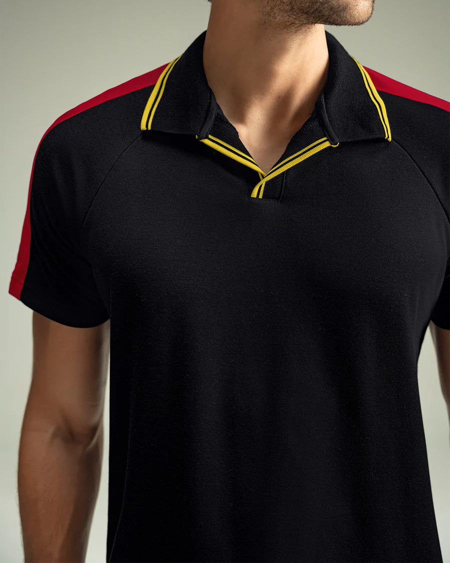 7524 👕 Camiseta Tipo Polo con Cuello Sport y Detalles en Contraste REF. M3227