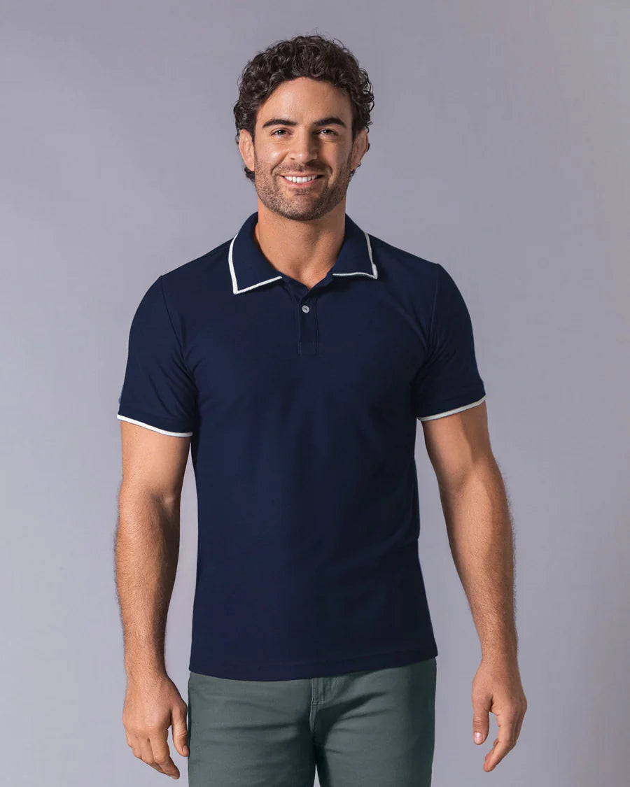 7525 👕 Camiseta Tipo Polo en Tela Piqué REF. M3231