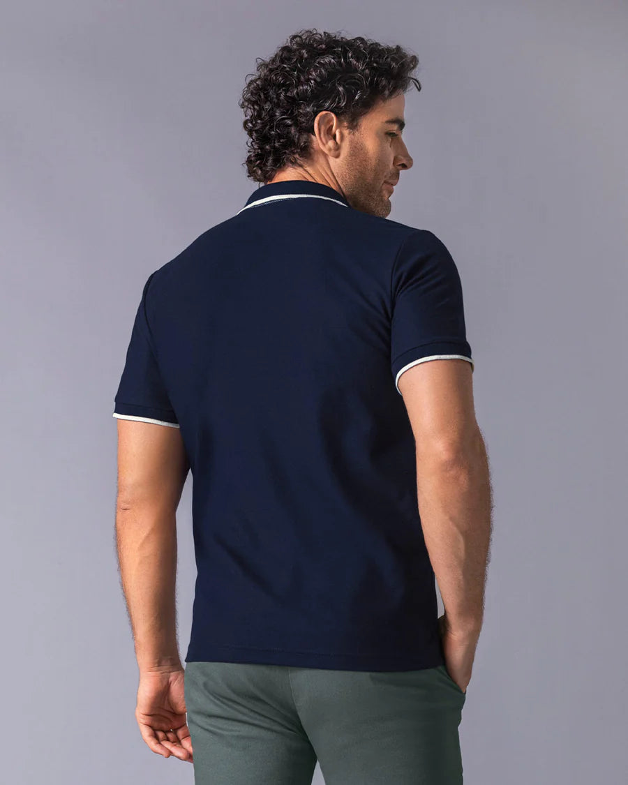 7525 👕 Camiseta Tipo Polo en Tela Piqué REF. M3231