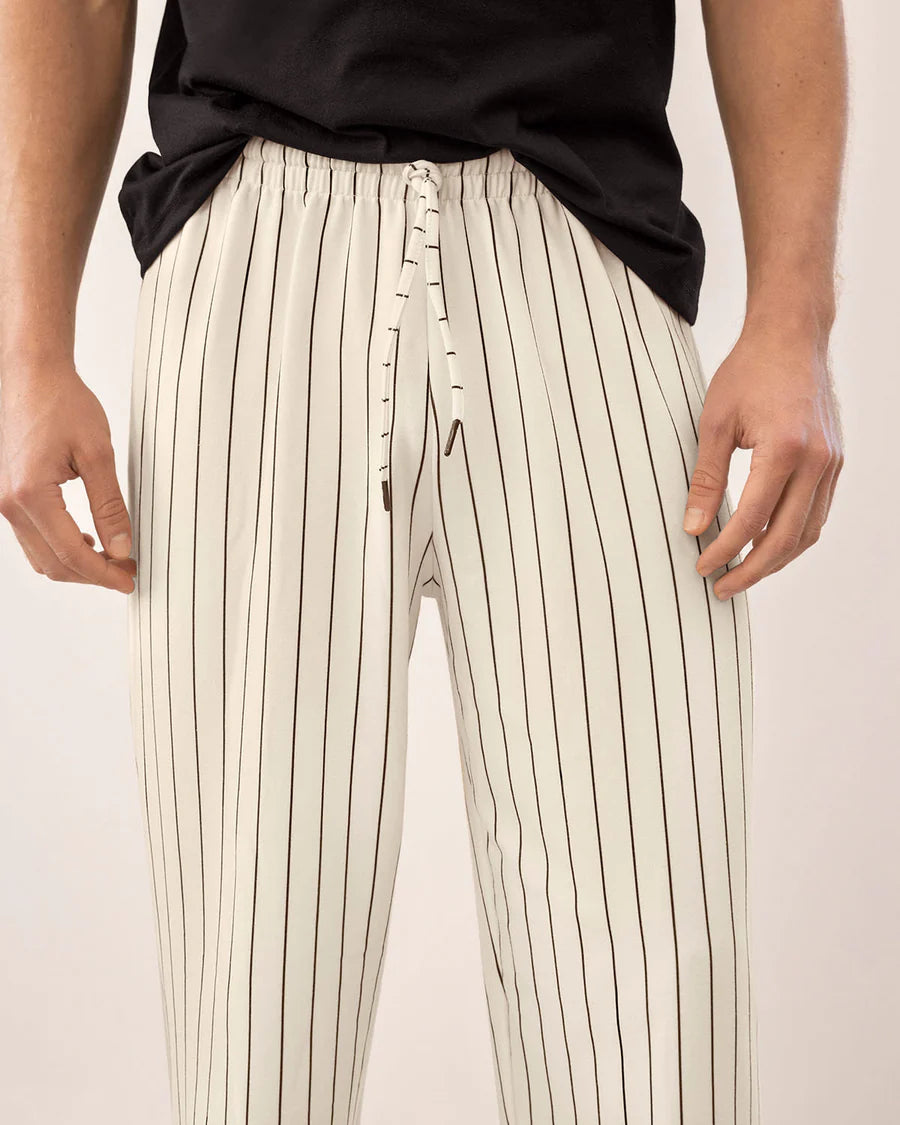 Pantalón exterior bota recta con elástico en cintura para hombre - MP466