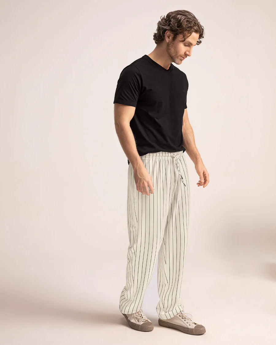 Pantalón exterior bota recta con elástico en cintura para hombre - MP466